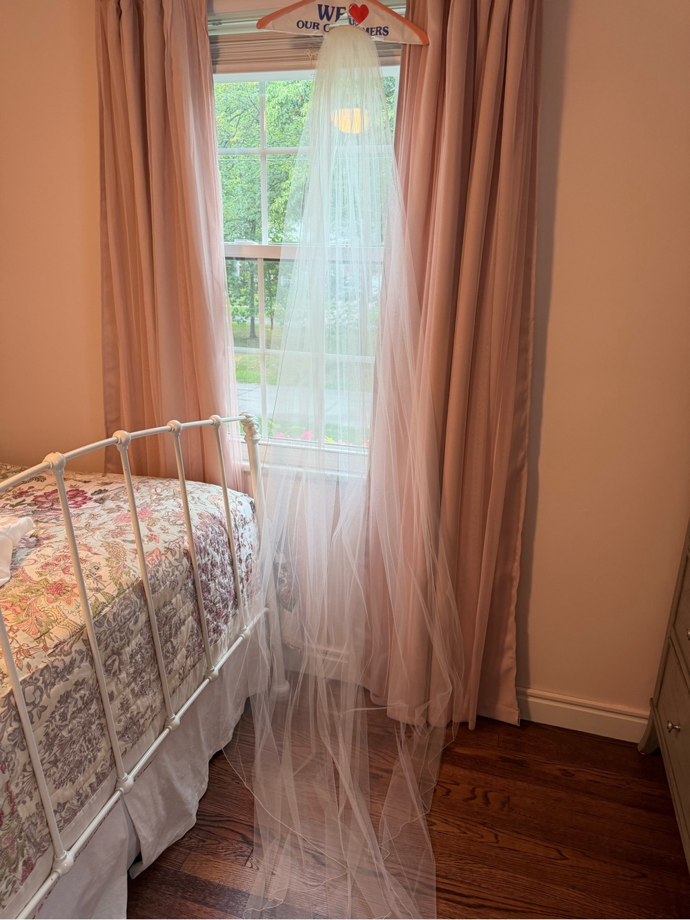 Chapel Length Ivory Wedding Veil - Worn Once